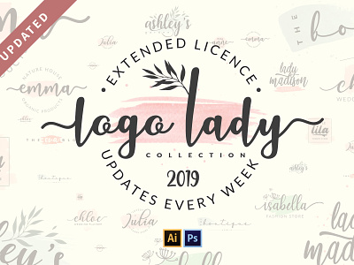 Logo Lady Collection - Starter Pack fashion feminine girly lady logo script trendy