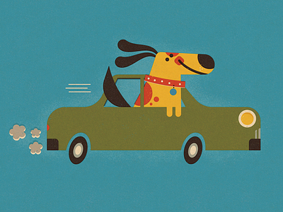 Weekend feeling! Get out there and get some fresh air! app dog drive kidlitart moss yellow