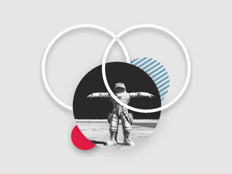 Clientorama animation astronaut branding character circle cosmonaut dance design logo moon space