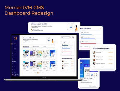 MomentVM CMS Dashboard UI Design dashbaord design freelancing ui ux uidesign upwork uxdesign visual design