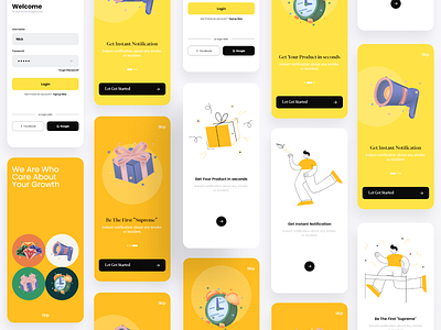 Supreme Shopping Bot Mobile App design graphic design illustration minimal mobile ui onboarding typography ui uiux uxdesign