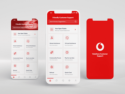 UI/UX Project for Vodafone Customer Support design minimal mobile ui ui uxdesign