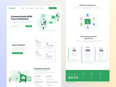 Watsbot (Chatbot) landing Page design landingpage minimal ui uxdesign