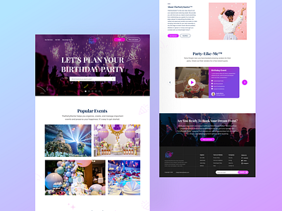 The Party Starter - Web UI/UX Project design eventmanagement party illustration minimal party ui uxdesign webdesign eventmanagement party