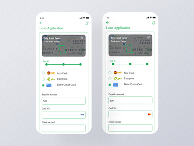 Infarmer App - Loan Application step card design minimal mobile ui ui uxdesign