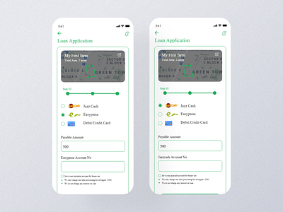 Infarmer App - Loan Application – easypaisa, jazzcash design minimal mobile ui ui uxdesign