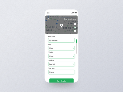 Infarmer App - Map Selection Options design minimal mobile ui ui uxdesign