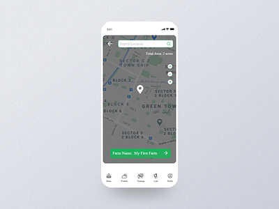 Infarmer App - Map Selection Name design minimal mobile ui ui uxdesign