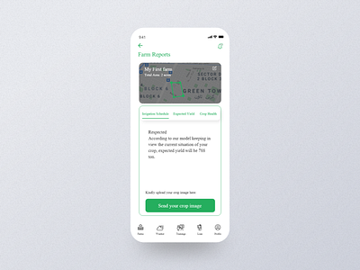 Infarmer App - Reports Crop Irrigation design minimal mobile ui ui uxdesign