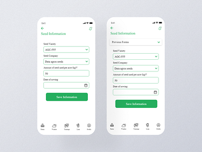 Infarmer App - Seed Information design minimal mobile ui ui uxdesign