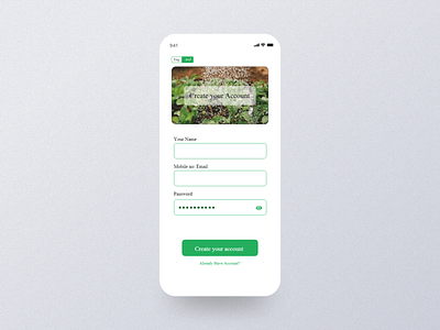 Infarmer App - Signup Screen design minimal mobile ui ui uxdesign