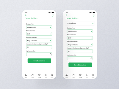 Infarmer App - Use of Fertilizer design minimal mobile ui ui uxdesign