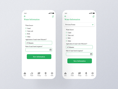 Infarmer App - Water Information design minimal mobile ui ui uxdesign