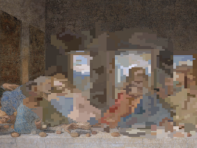 The last supper 8bit jesus last pixel pixelart supper wip