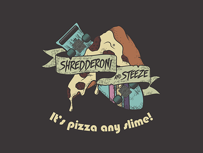 Prizza Prizza branding design gritty grunge texture grungy illustration logo pizza punk restaurant vector illustration