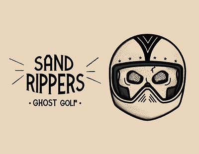 Ghost Golf Helmet american traditional branding golf hand drawn helmet illustration logo motorcycle roughen tattoo