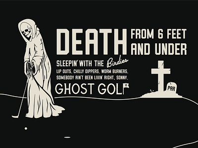 Reaper Putt branding death design golf graphic design grim reaper illustration retro skeleton skull vintage