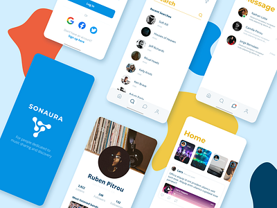 Music Social Media App app design figma figma design flat minimal music app product design ui ux