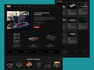 eCommerce Website Redesign clean clean ui dark mode dark theme dark ui design desktop ecommerce figma figma design flat laptop minimal music music website product design synthesizer ui ux