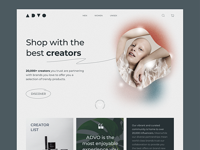 Creator Shopping Landing Page