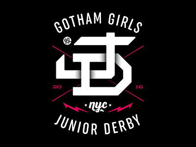 Gotham Girls Junior Derby branding logo march sports team typography