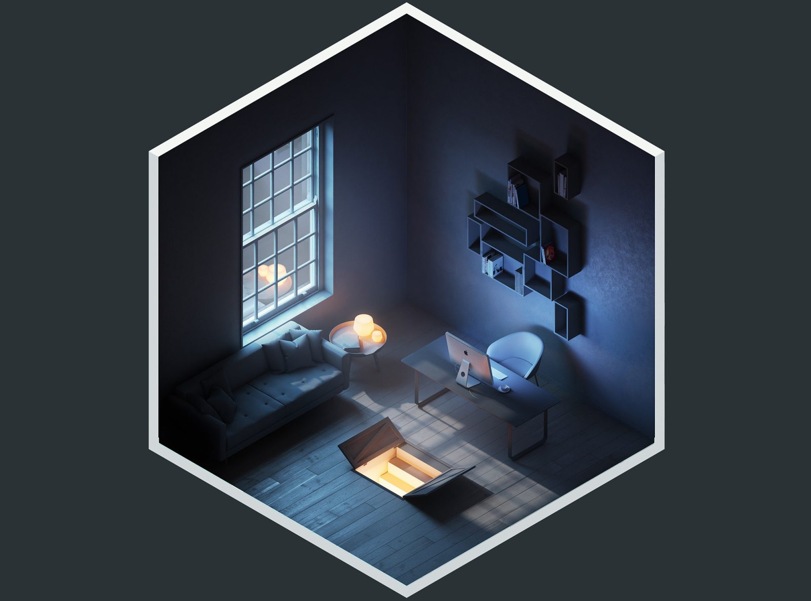 4² Rooms - The Hatch 3d 3d art 3ds max adobe photoshop design illustration interior isometric render vray