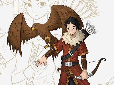 Eagle Hunter anime character design concept art eagle hunter illustration