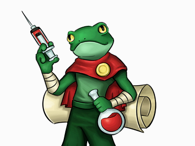 Dr. Frog adobe animal character concept art design frog illustration