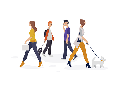 At the street characters concept design dog drawing ecommerce fashion flat illustraion infographic iphone shopping sketch tourism travel ui ux vector website woman