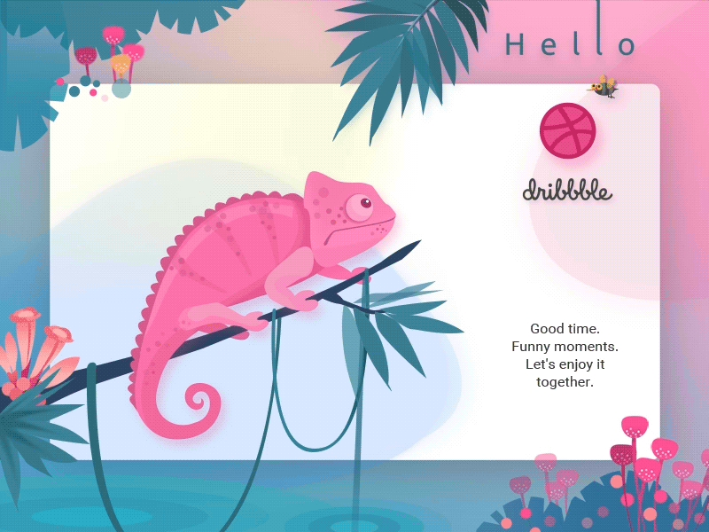 Hello Dribbble animation illustration ui