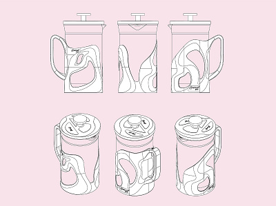Soho~ french press graphicdesign industrialdesign kitchenware parametricism plastic teapot