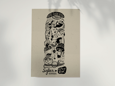 Sofar Sounds poster design chinese ink design feminism graphic design illustration ink music poster poster design wacom