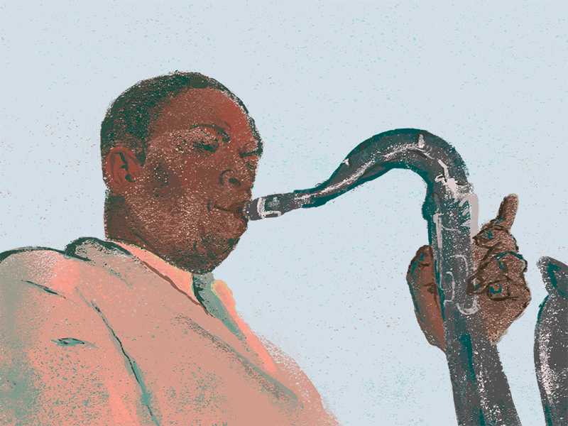 John Coltrane 2D animation 2d animation 2d character animation gif graphic design graphicdesign illustration jazz