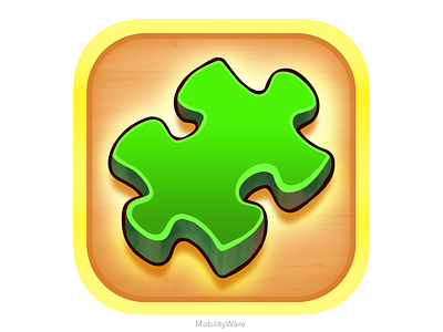 Jigsaw Puzzle App Icon 3d android app icon design games illustration ios jigsaw logo mobile mobilityware puzzle puzzle piece