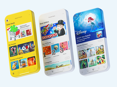 MobilityWare Jigsaw Puzzle - Modular Design 3d android animation branding design games ios layout mobile motion graphics ui ux