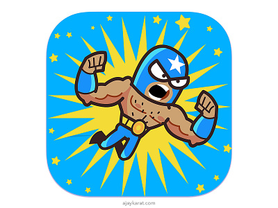 Luchador App Icon 2d android app icon design illustraion ios luchador mobile mobile design
