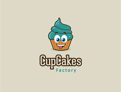 Logotype Cupcakes Factory brand brand identity branding color cupcakes design factory logo logos logotype logtype vector