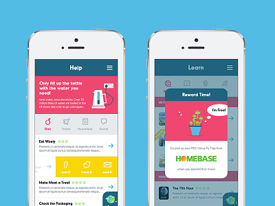 My Home care change behaviour climate change earth global warming guide ios my home rewards ui ux