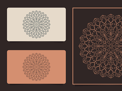 mandala business card design gold line art logo luxury mandala