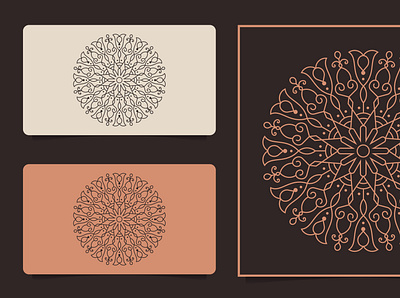 mandala business card design gold line art logo luxury mandala