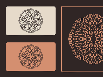 mandala business card design gold line art logo luxury mandala