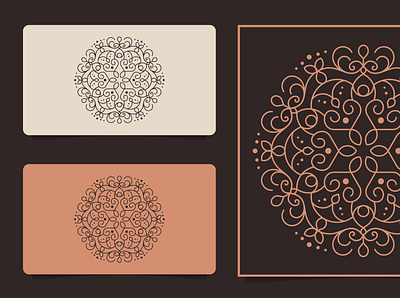 mandala business card design gold line art logo luxury mandala