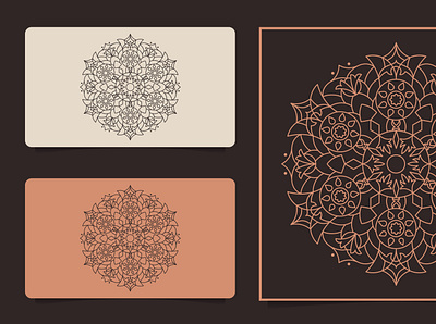 mandala business card design gold line art logo luxury mandala