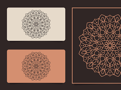 mandala business card design gold line art logo luxury mandala