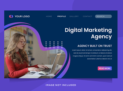 landing page branding concept design digital elegant graphic icon landing page logo marketing marketing agency vector