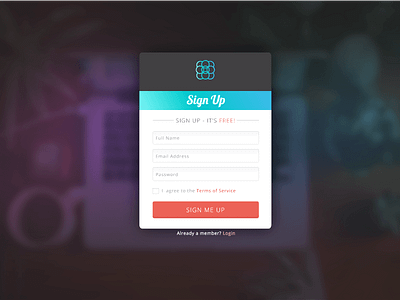 Sign Up Form UI blue bright graphic login sign in sign up ui user interface