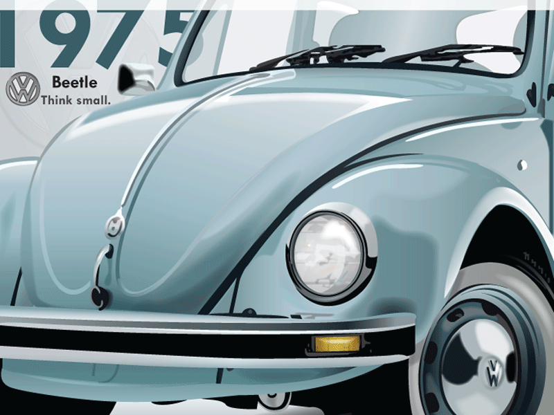 Vector Beetle Ad - "The Making Of" Gif ad advertisement beetle design gradients graphic design illustration masks mesh pen vector