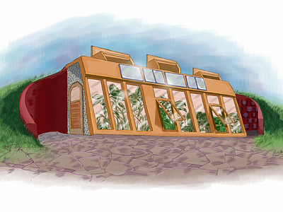 Sustainable Greenhouse Concept Artwork artwork bamboo concept concept art design digital green sustainability