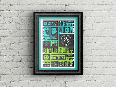 The Dave Ramsey Show Celebrates 25 Years blue green mockup poster poster design show