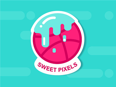 Sweet Pixels – Dribbble Sticker candy dribbble drip illustration logo pixels sticker stickermule sweet vector